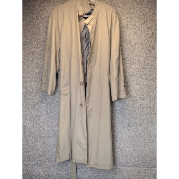 Newport Harbor Other - Vintage Newport Harbor Tan Trench Coat Mens Belted Khaki Overcoat Made in USA